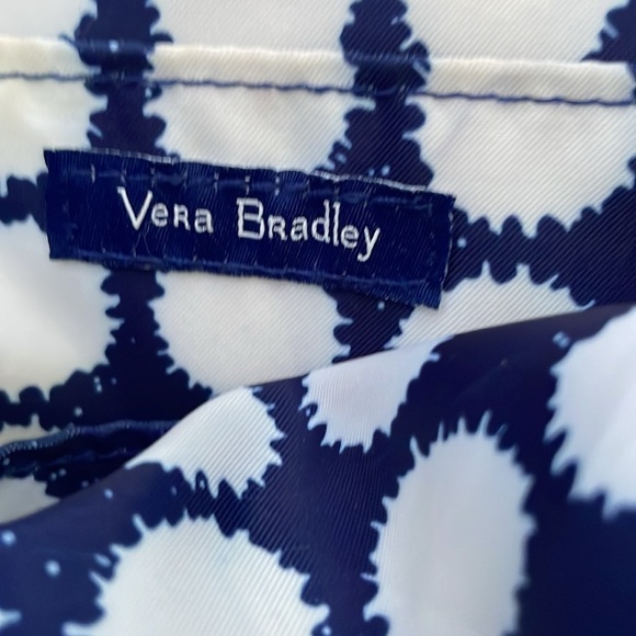 Vera Bradley Iconic Tote in Indigo Quilted Cotton Blue Paisley Polka Dot Lining - Picture 12 of 14